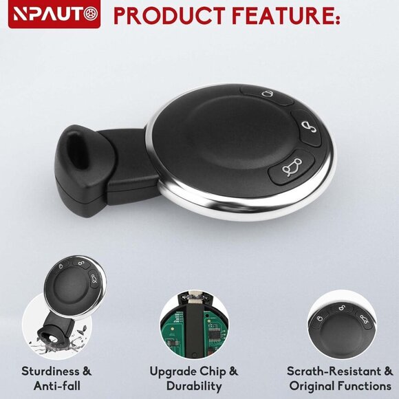 Key Fob Replacement Fits for Mini Cooper 2007 2008 2009 2010 2011 2012 2013 2014 - Picture 4 of 9